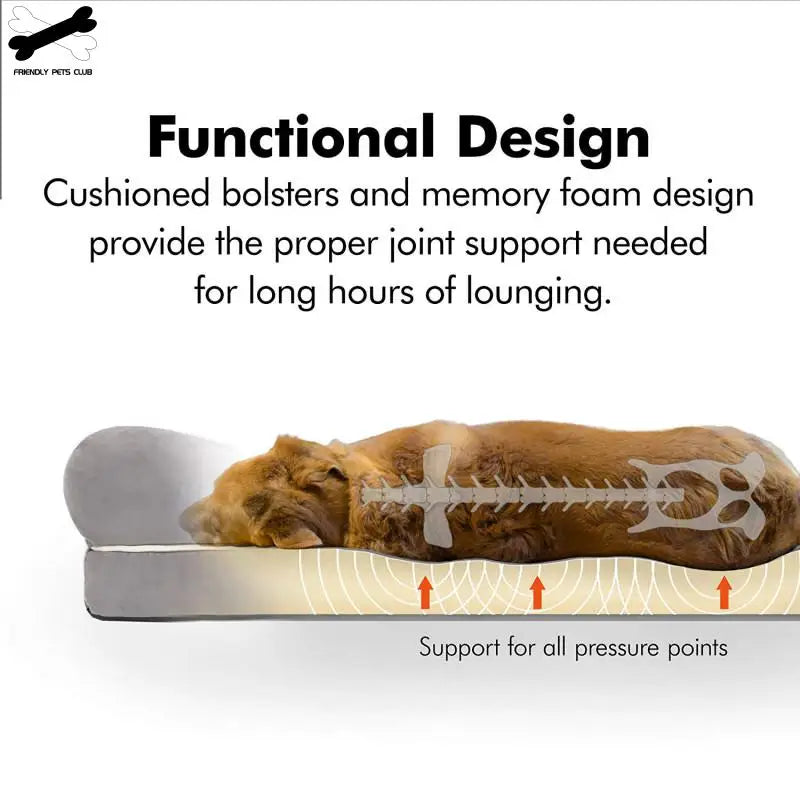 Cama para Perro y Gato, Almohada Cuadrada de Sofá en Forma L, Cubierta Lavable a Máquina y Alfombra Desmontable para Perros y Gatos Medianos y Grandes