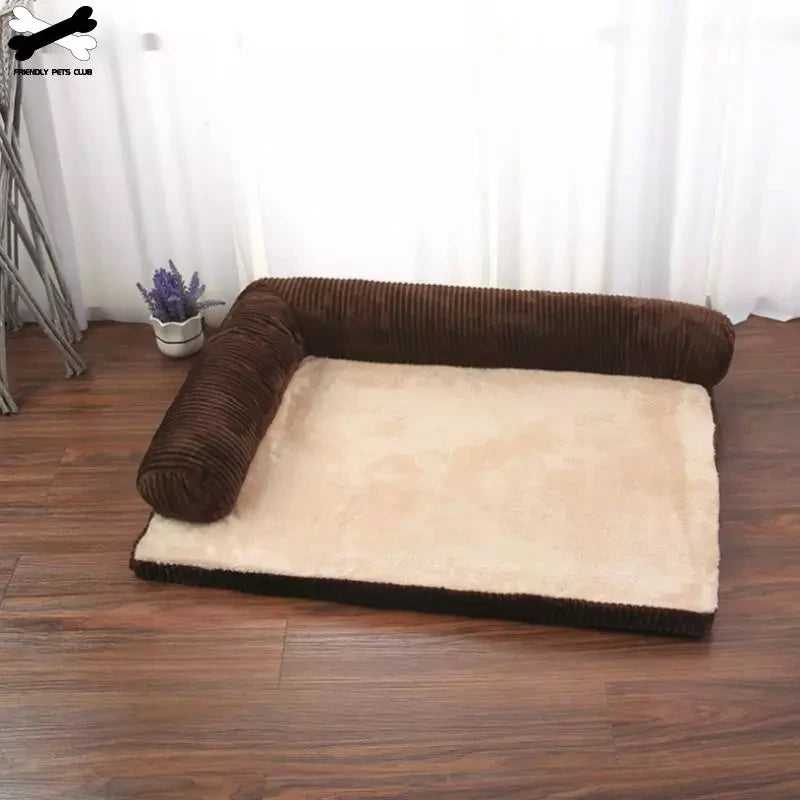 Cama para Perro y Gato, Almohada Cuadrada de Sofá en Forma L, Cubierta Lavable a Máquina y Alfombra Desmontable para Perros y Gatos Medianos y Grandes