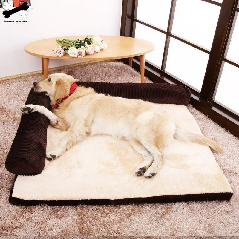 Cama para Perro y Gato, Almohada Cuadrada de Sofá en Forma L, Cubierta Lavable a Máquina y Alfombra Desmontable para Perros y Gatos Medianos y Grandes