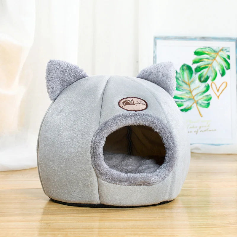 Cama para Gato de Sueño Profundo, Cesta para Perro Pequeño, Almohada Mat para Invierno, Casa para Mascotas