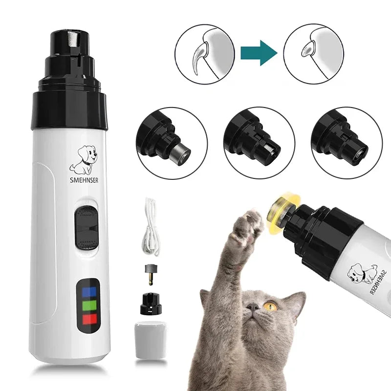 Eléctrica Cortadora Profesional para Mascotas, Recambio de Cabezal de Diamante, Cortadora de Uñas para Perros y Gatos