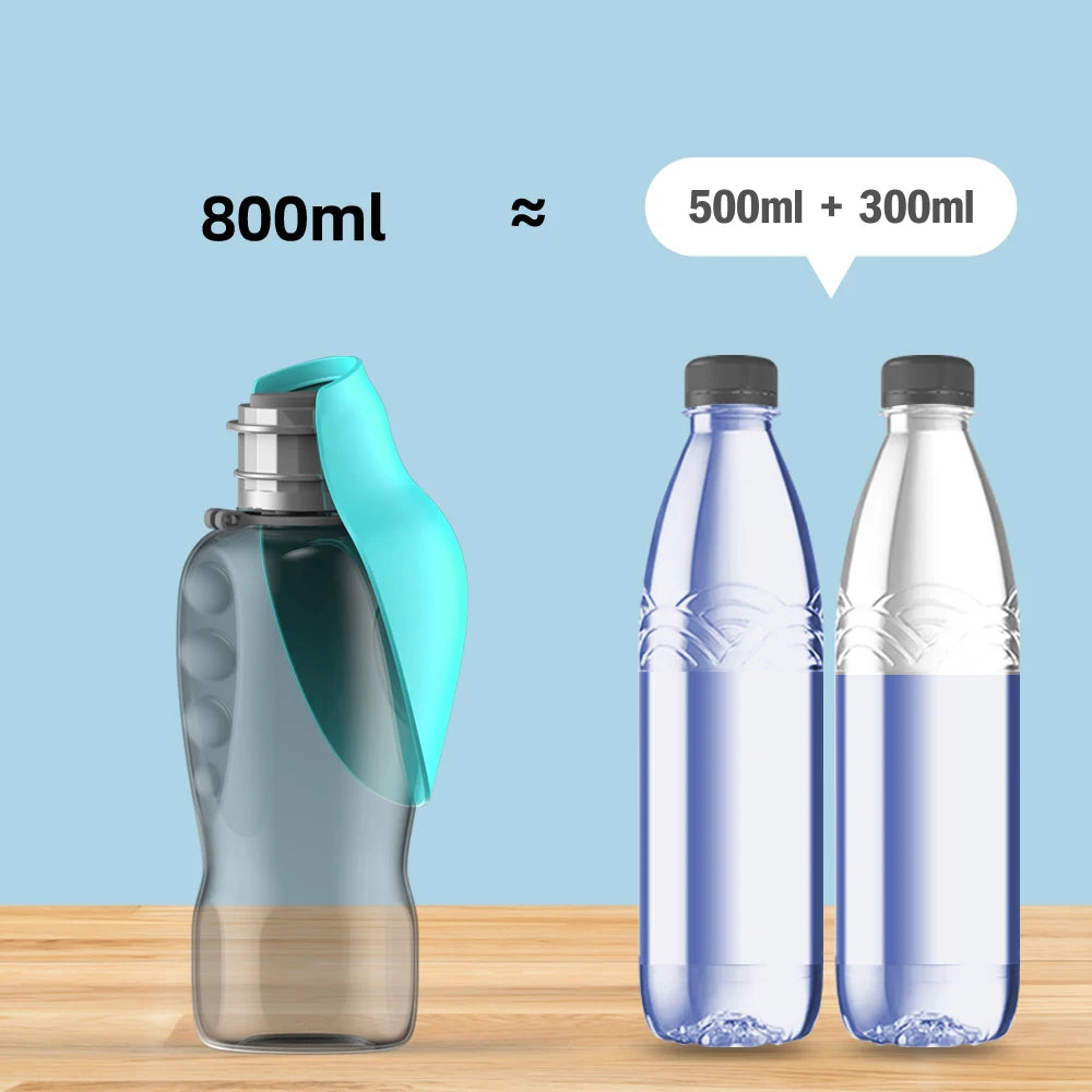 Botella Portátil para Perros de 800ml, Ideal para Perros Pequeños, Medianos y Grandes, Tazón de Agua para Viajes y Actividades al Aire Libre